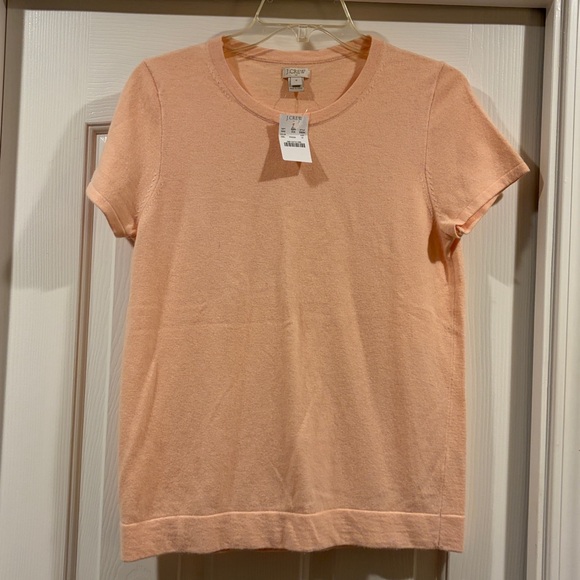 J. Crew Light Peach Short Sleeve Sweater NWT size M - Picture 3 of 6
